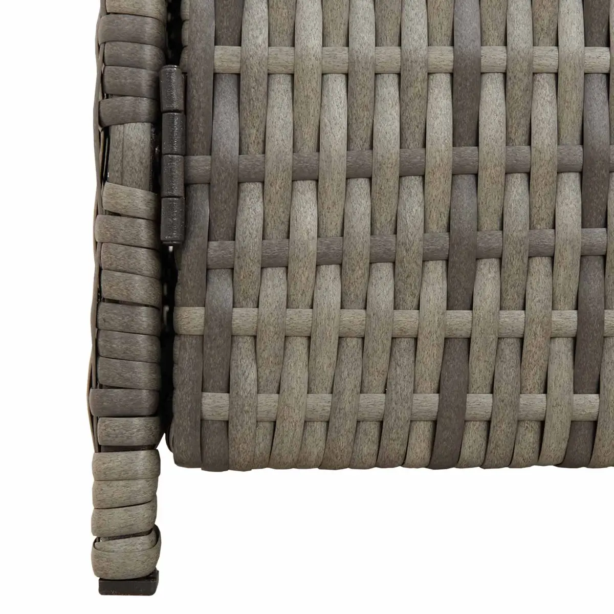 Storage Cabinet Grey 70x50x87cm Acacia Wood Top Rattan Doors