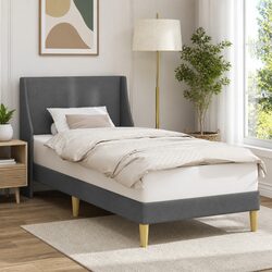 Stylish Bed Frame with Wall-Mounted Headboard