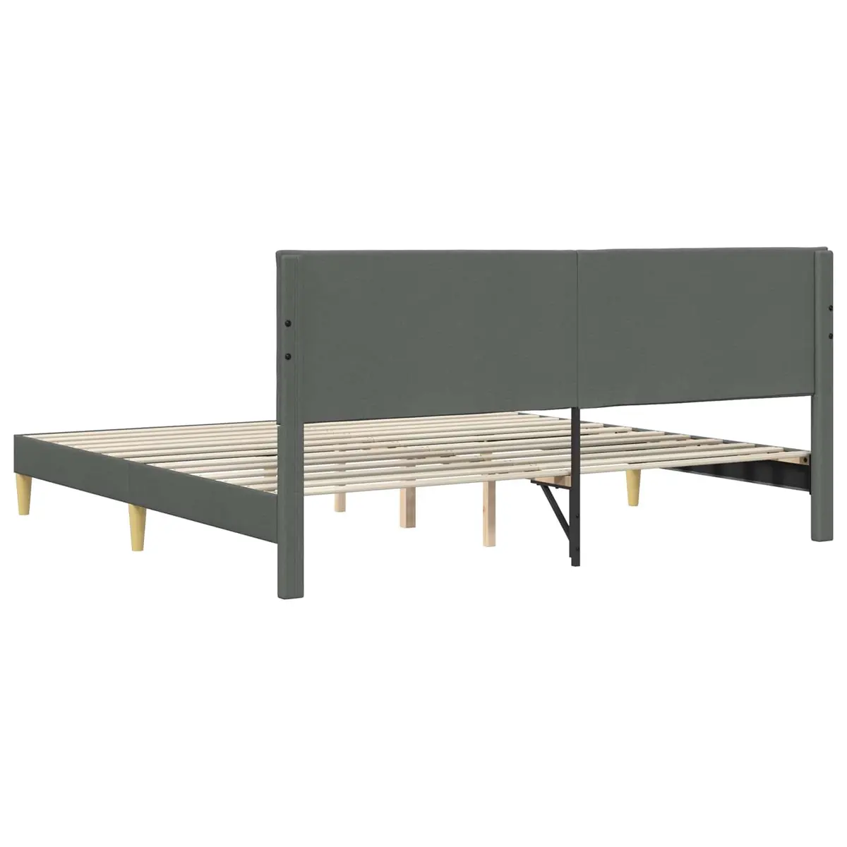 Bed Frame with Headboard Fabric Upholstered Grey 180 x 200 cm