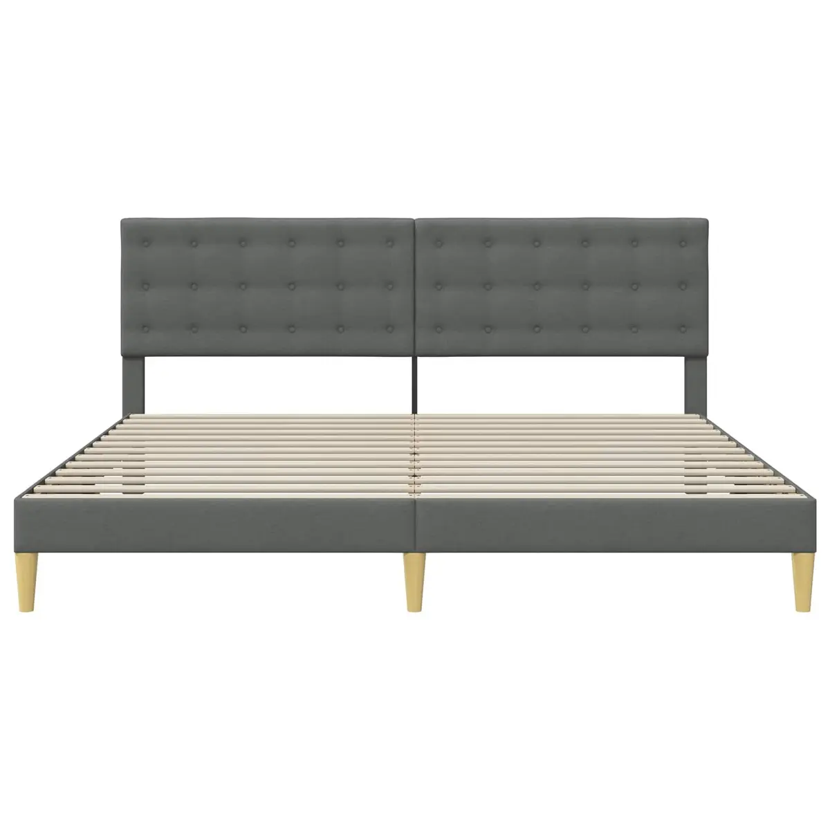 Bed Frame Grey Modern Fabric 180 x 200 cm Platform Slatted Base