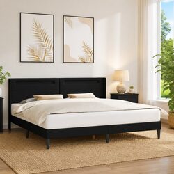 Black Modern Bed Frame with LED Lights 180x200cm