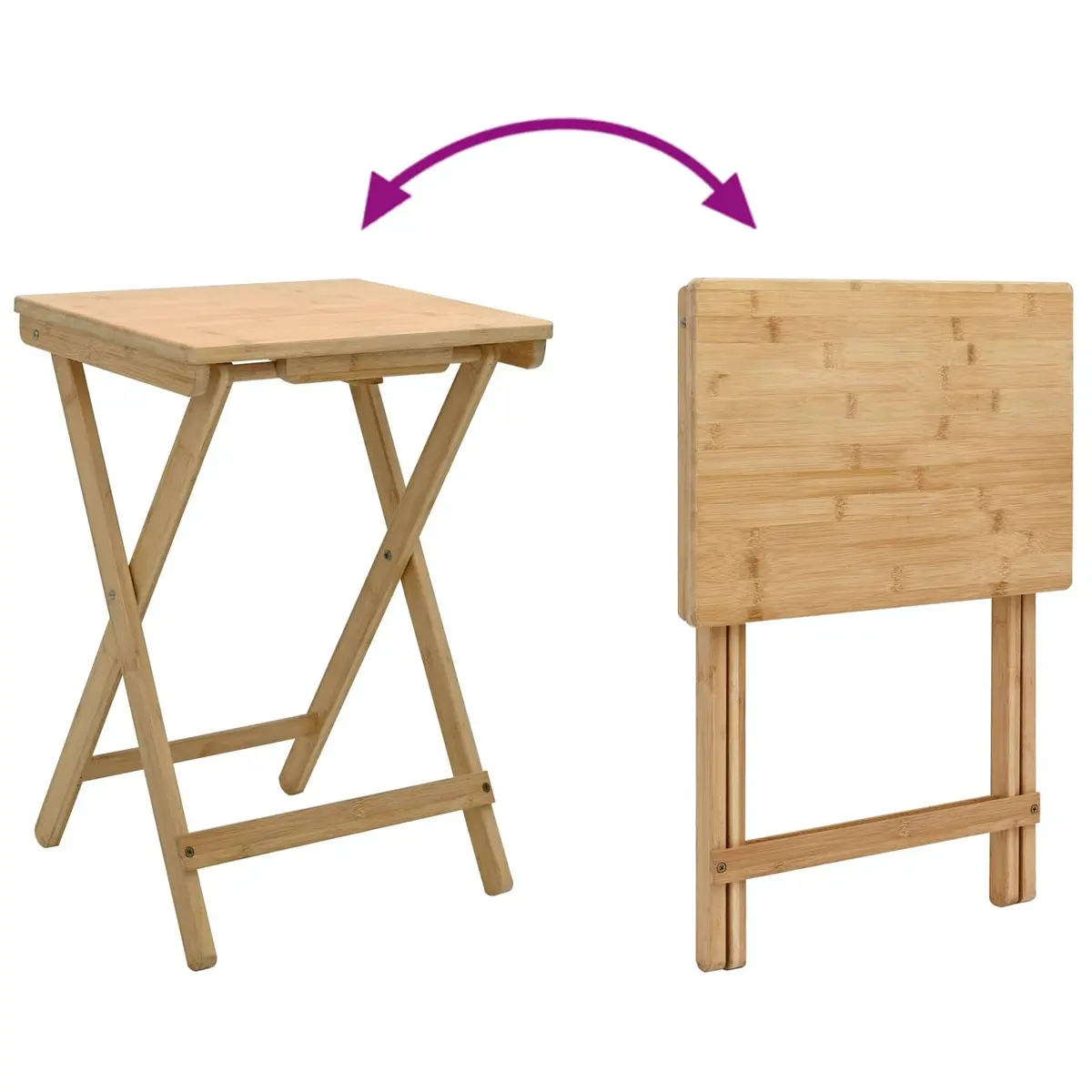 Bamboo Folding Kitchen Table Space-Saving Rectangular Brown
