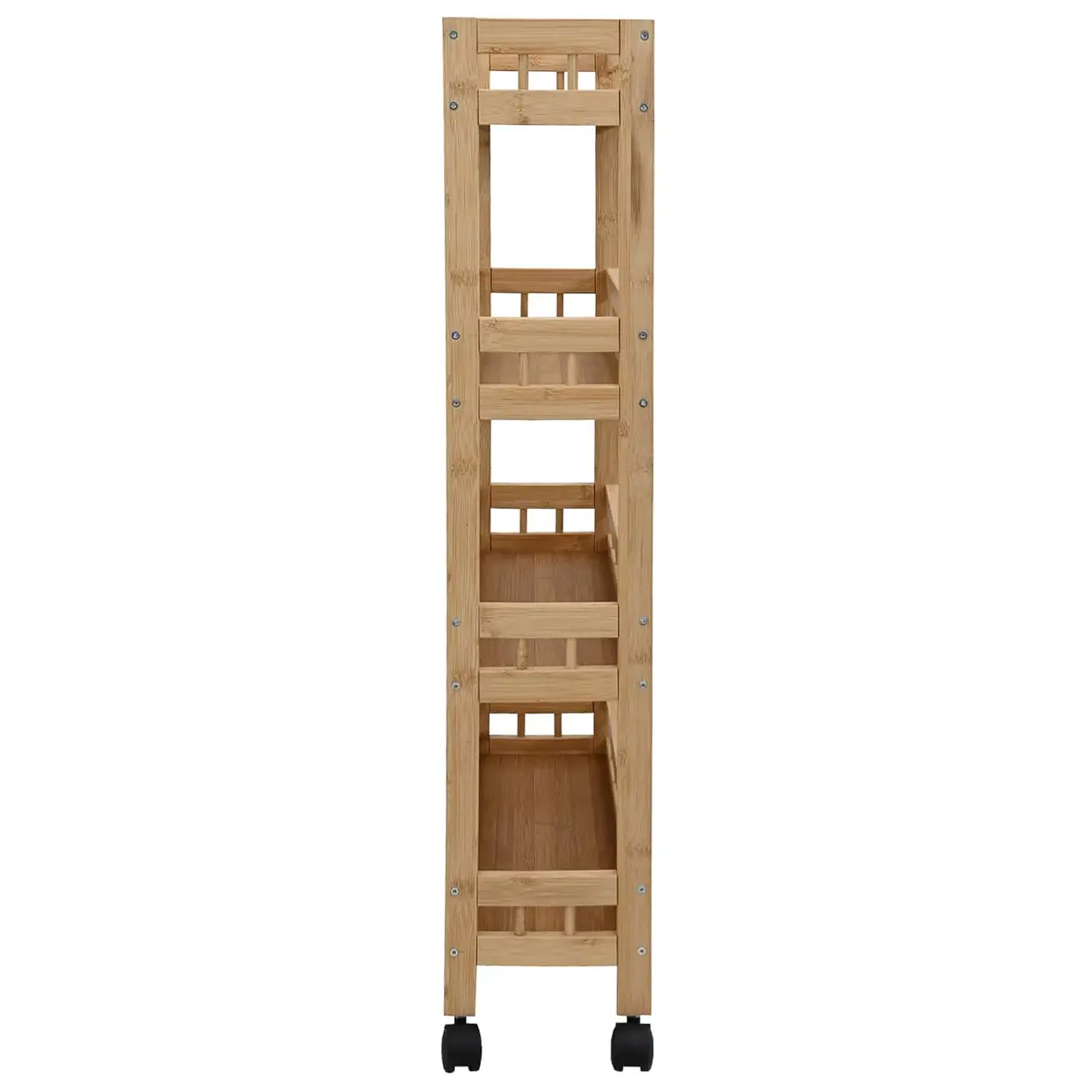Kitchen Trolley with Wheels Organiser 60x18x97cm Brown 4-Tier