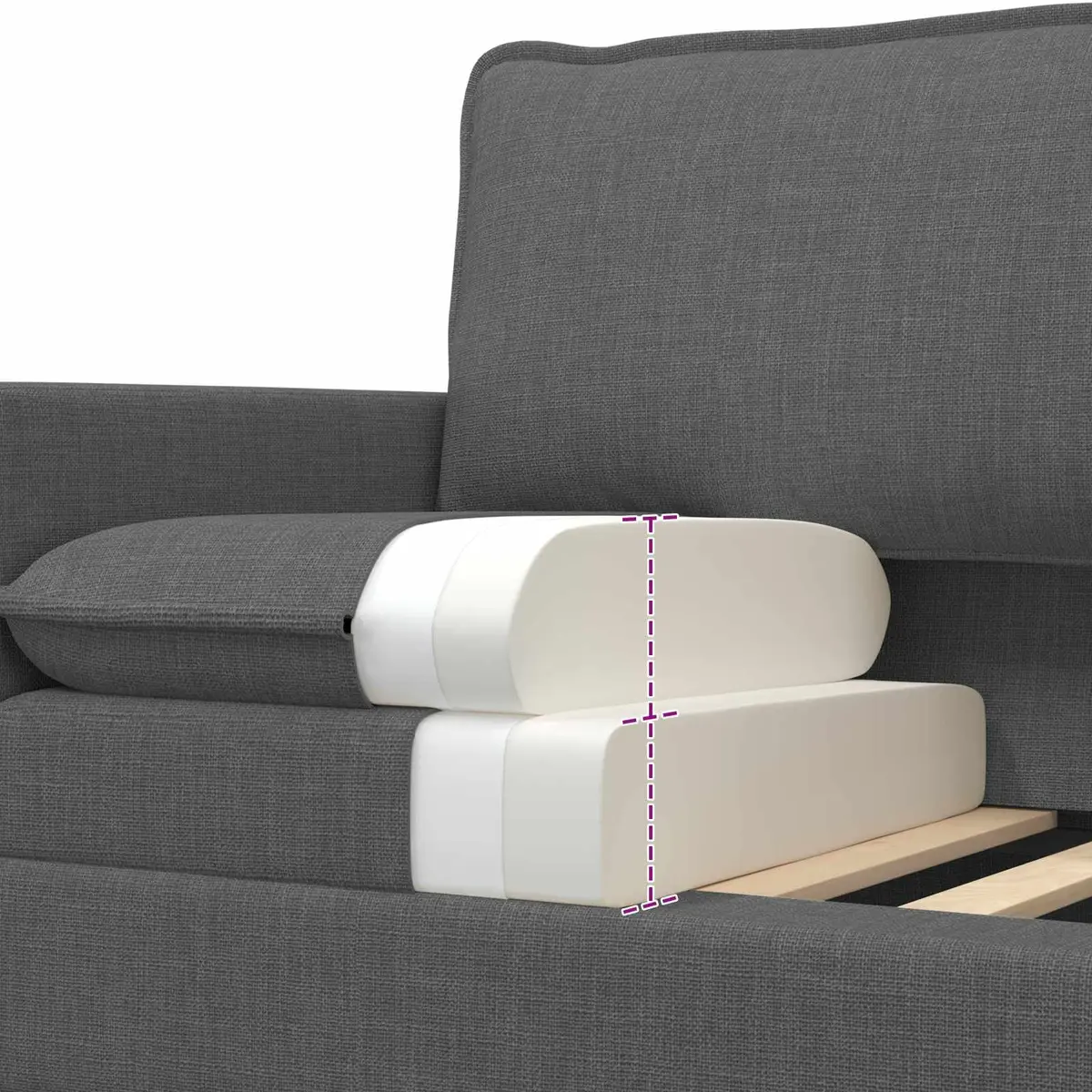 Sofa Comfort Dark Grey 156x81x87.5cm Fabric Upholstery Modern Lounge Couch
