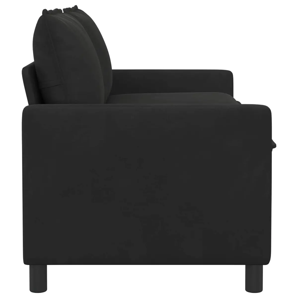 Black Velvet Sofa Modern Living Room Furniture Rectangular Couch Indoor Seating