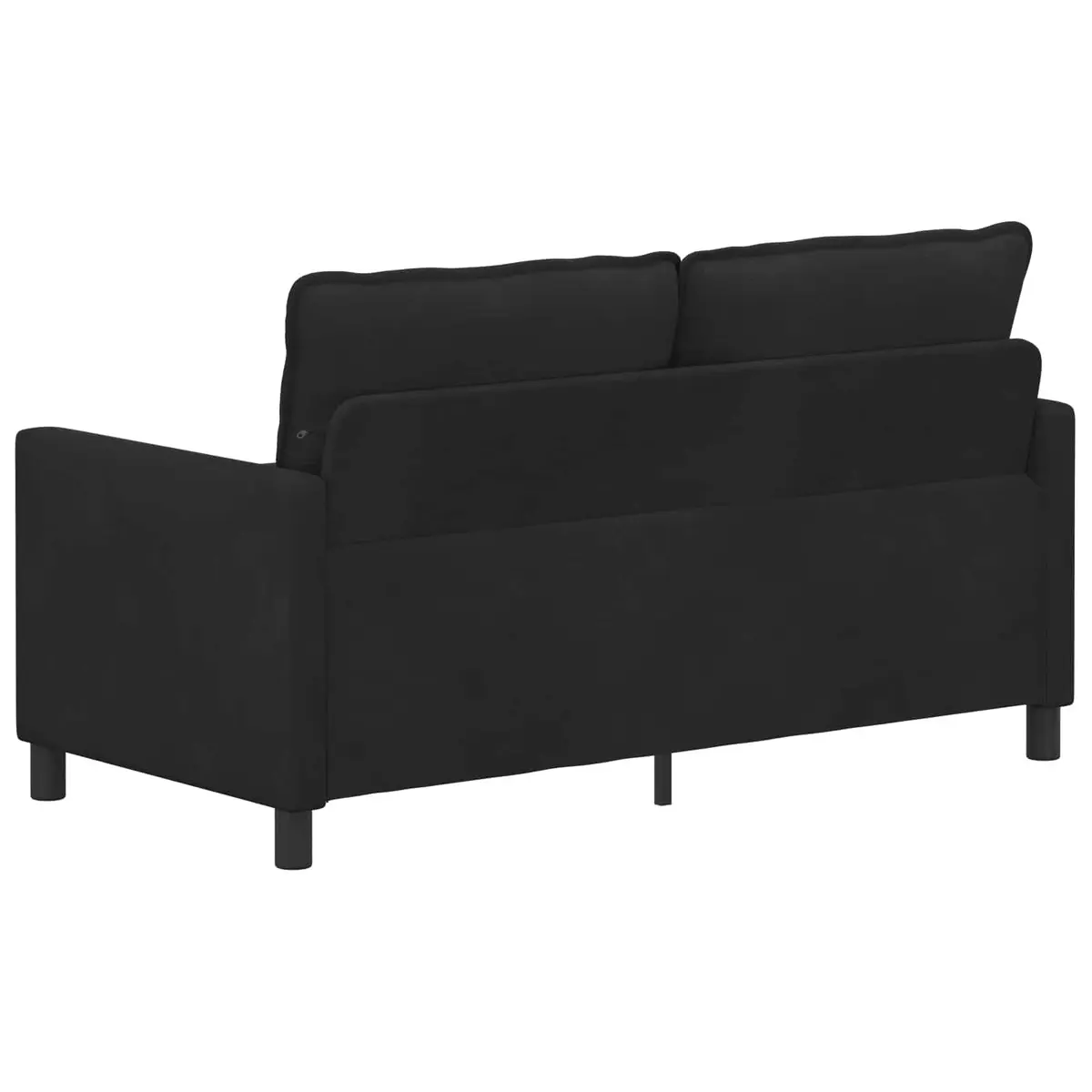 Black Velvet Sofa Modern Living Room Furniture Rectangular Couch Indoor Seating