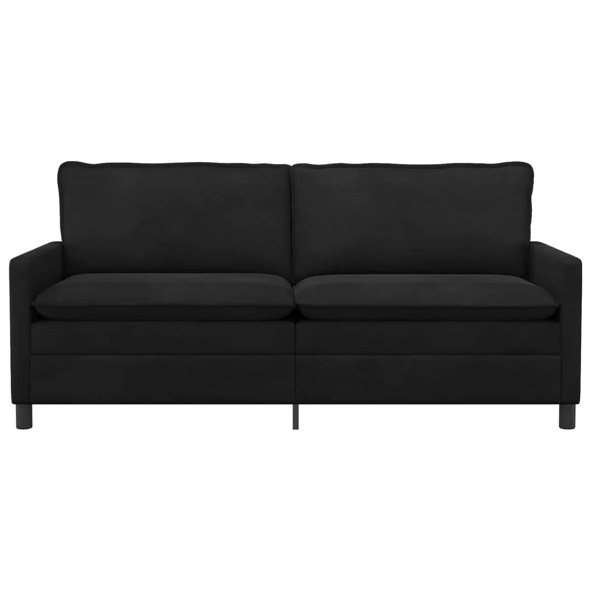 Sofa Velvet Upholstery Rectangular Black