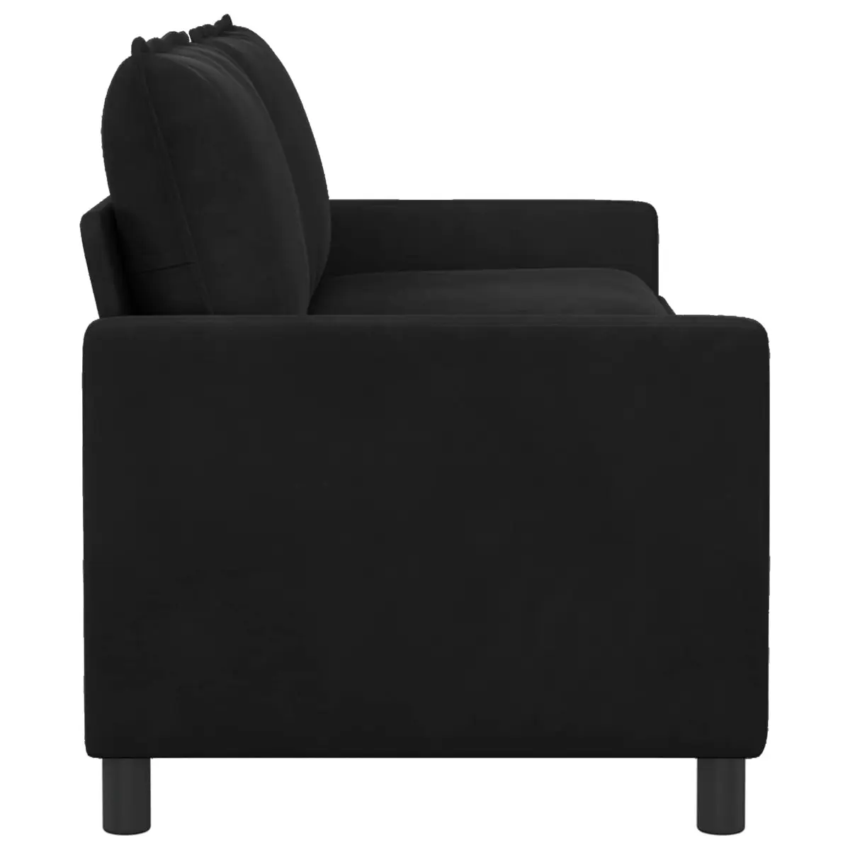 Sofa Velvet Upholstery Rectangular Black