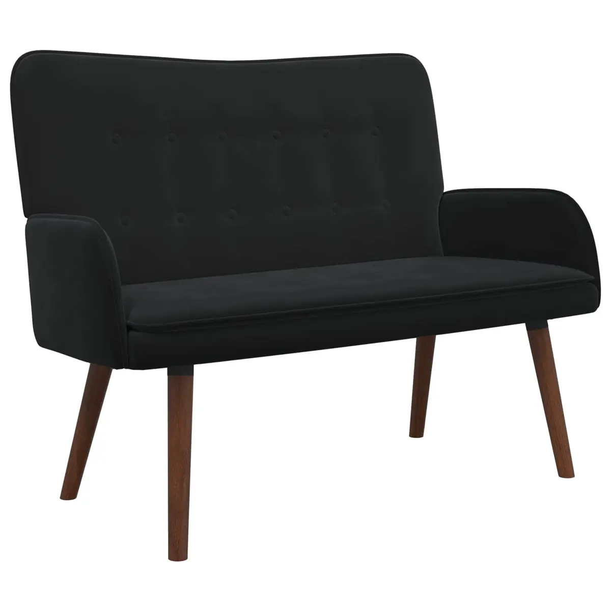 2-Seater Sofa Black Velvet Lounge Couch Modern Living Room Furniture 115x61x87cm