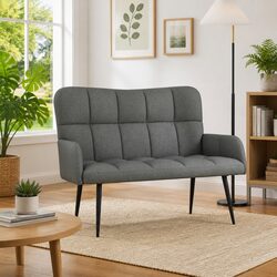 2-Seater Loveseat in Dark Grey with Compact Design
