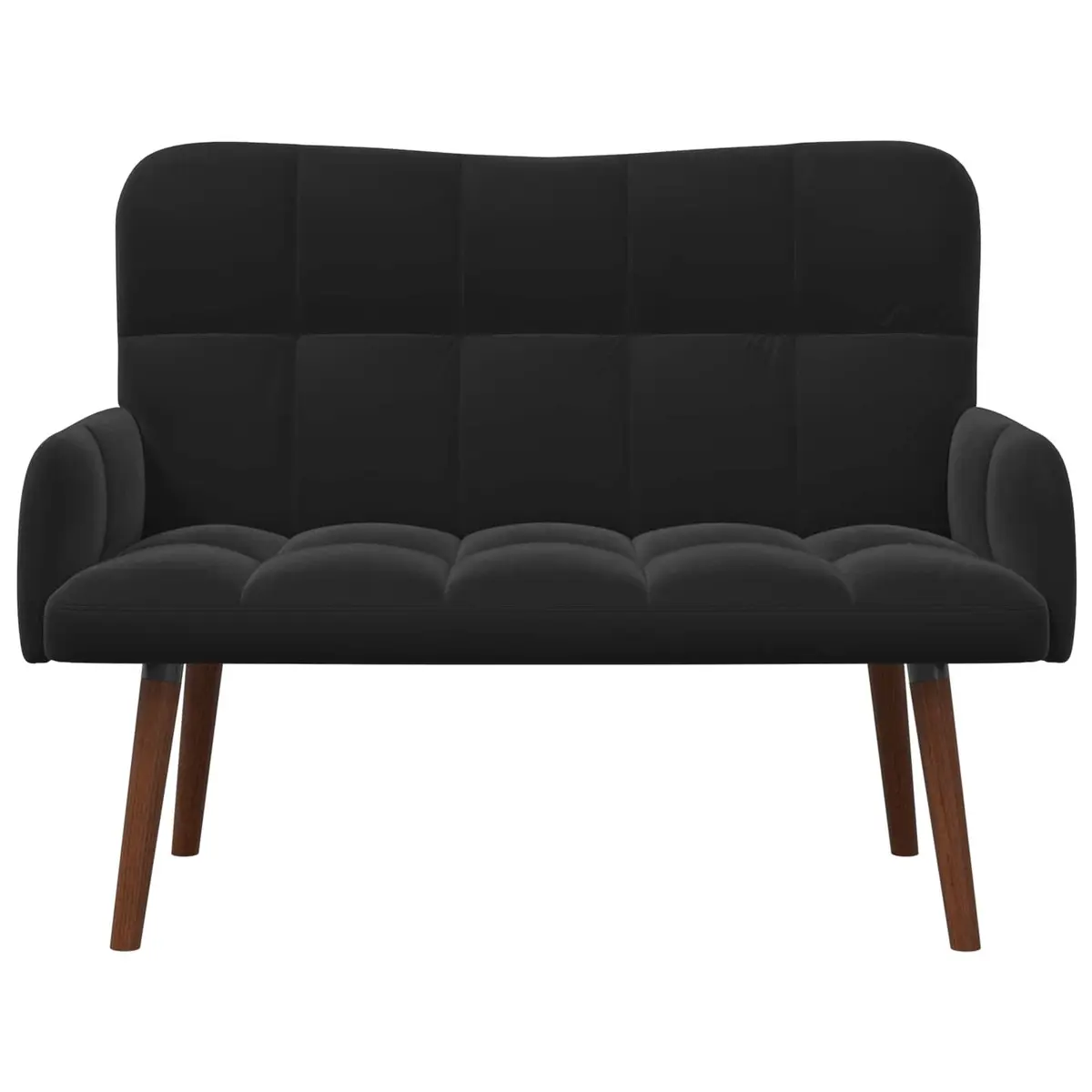 2-Seater Sofa Velvet Modern Indoor Furniture 115x61x87cm Black