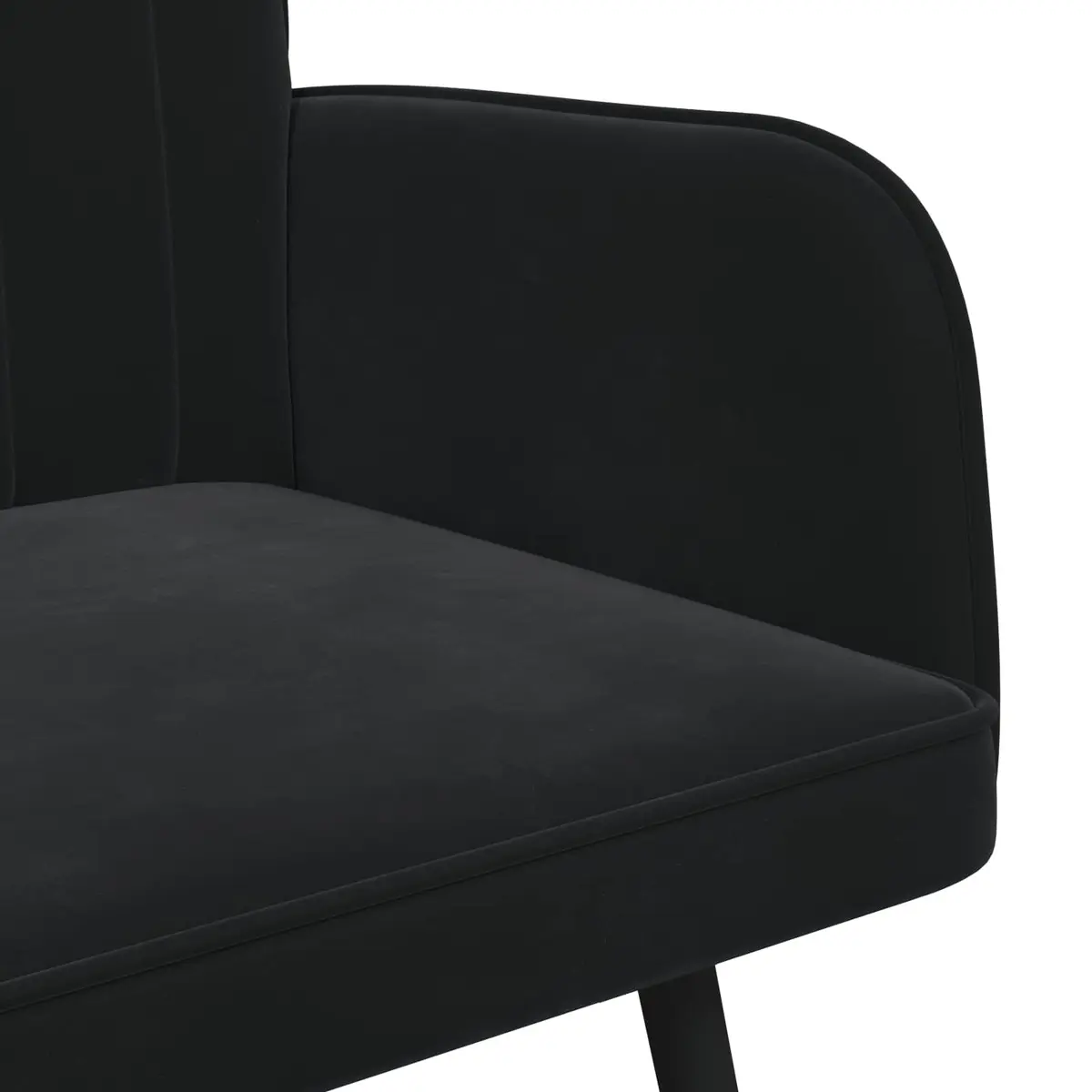 2-Seater Sofa Velvet Upholstery Compact Size Black