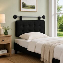 Wall-Mounted Modern Black Faux Leather Headboard Specs