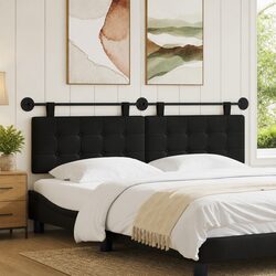 Modern Black Upholstered Wall-Mounted Headboard