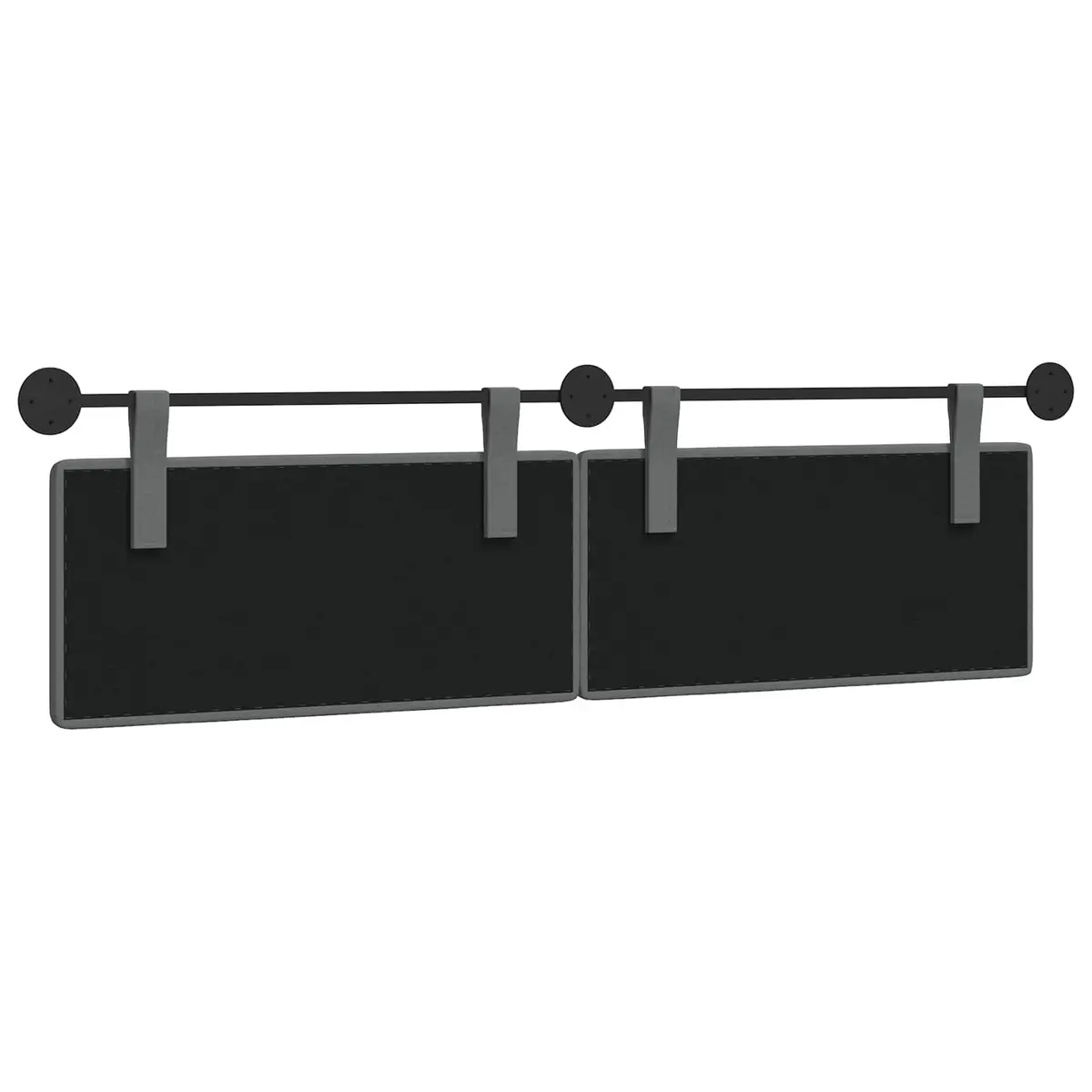 Hanging Headboard Wall Mount Fabric Upholstered Modern Grey