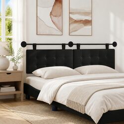 Wall-Mounted Upholstered Headboard in Black