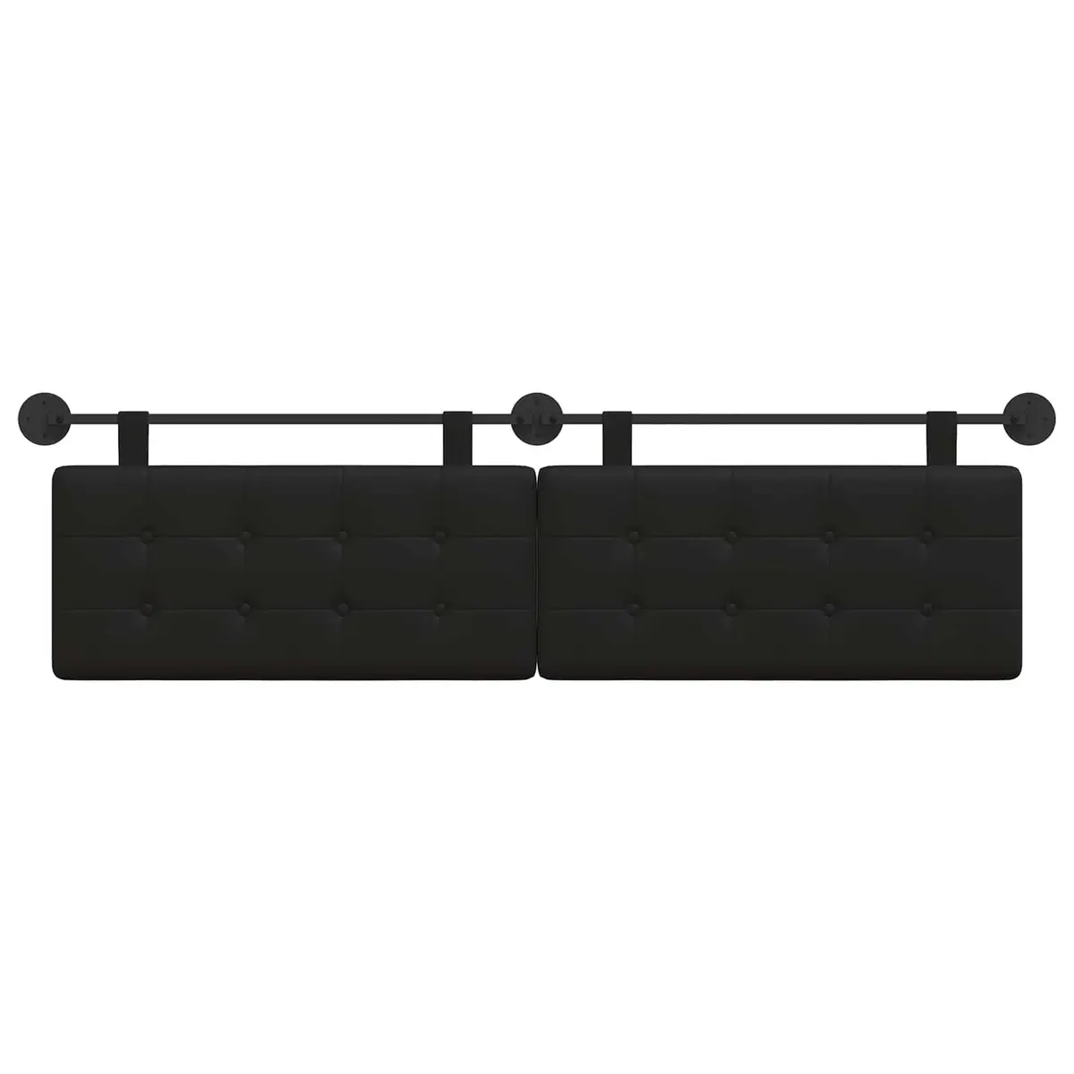Hanging Headboard Wall-Mounted Backrest Support Upholstered Modern Minimalist Black