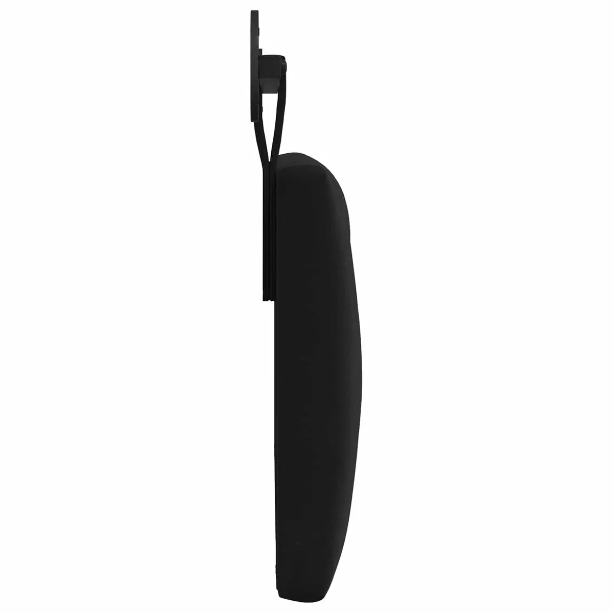 Hanging Headboard Modern Velvet Wall Mount Integrated LED Light Black
