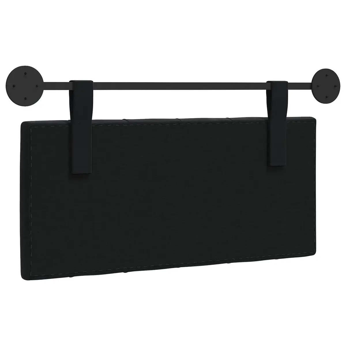 Hanging Headboard Modern Velvet Wall Mount Integrated LED Light Black