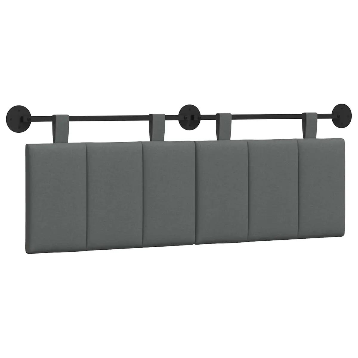 Hanging Headboard Fabric Dark Grey Upholstered Wall-Mounted Bedroom Decor