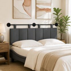 Wall-Mounted Upholstered Headboard with Adjustable Belts