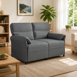 Contemporary Grey Sofa with Metal Frame and Foam Cushions