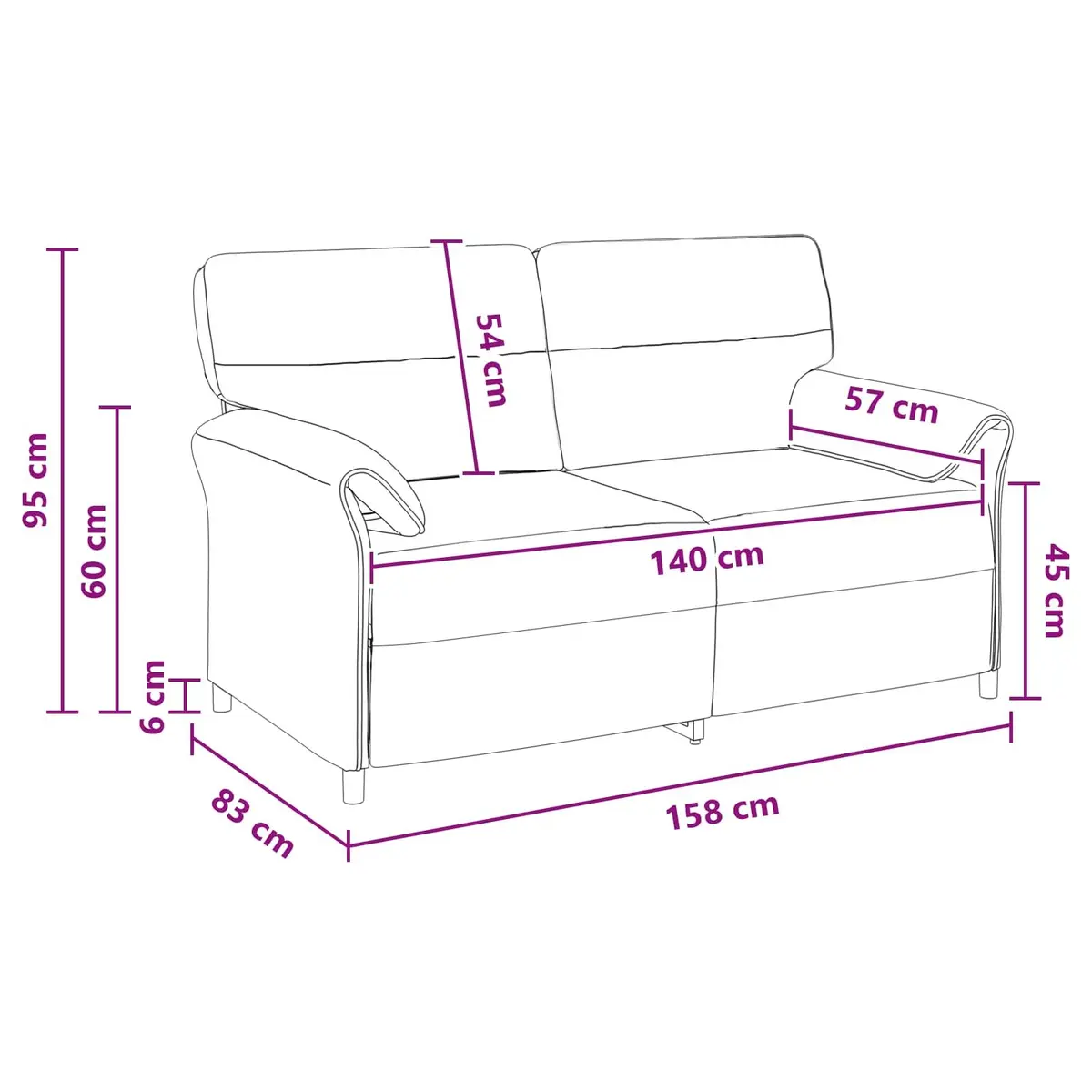 Grey Sofa Modern Contemporary Living Room Lounge Couch Metal Frame Cushioned