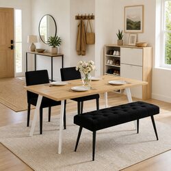 Black Velvet Button Tufted Bench for Versatile Use