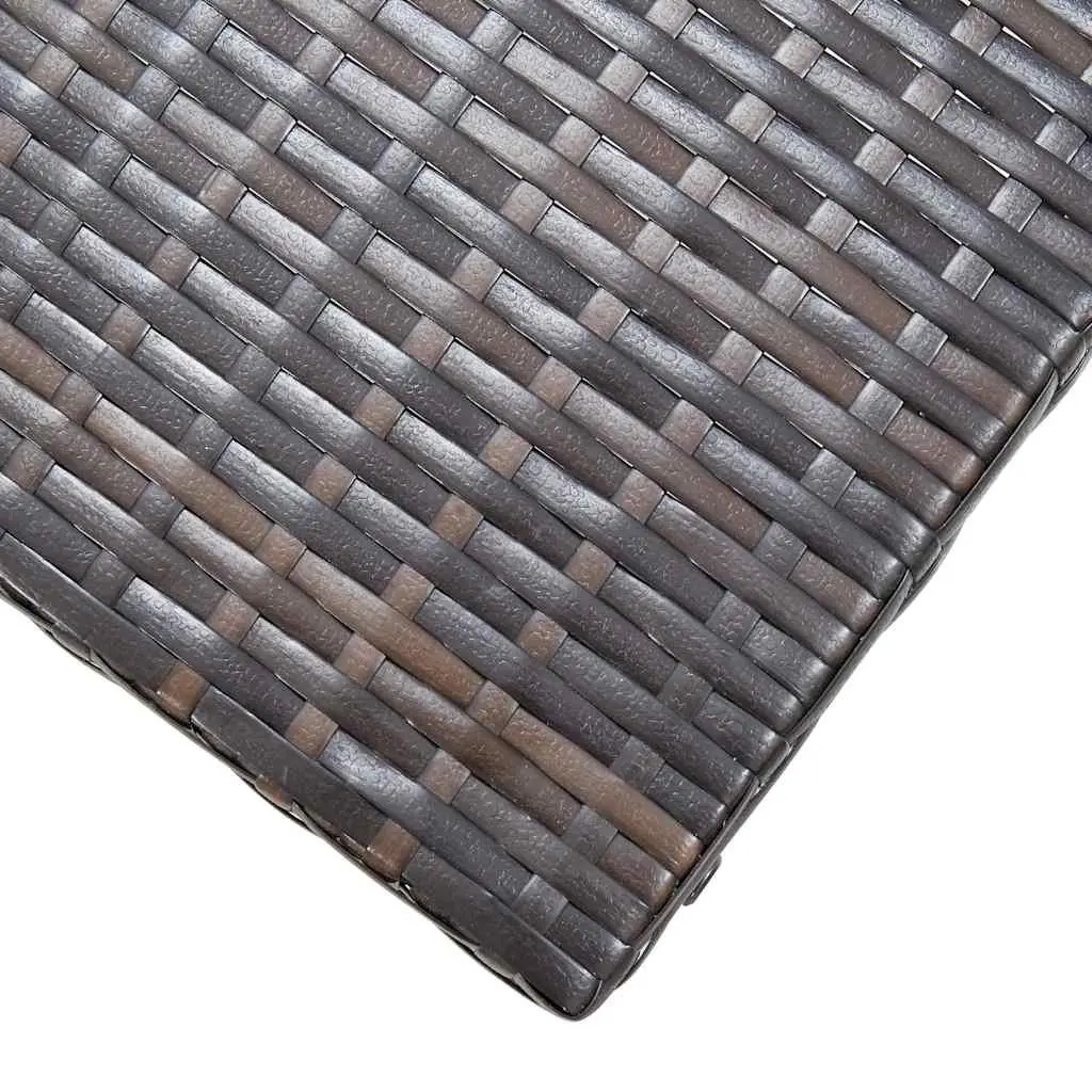 Folding Stool Lightweight Portable Brown PE Rattan Outdoor Garden