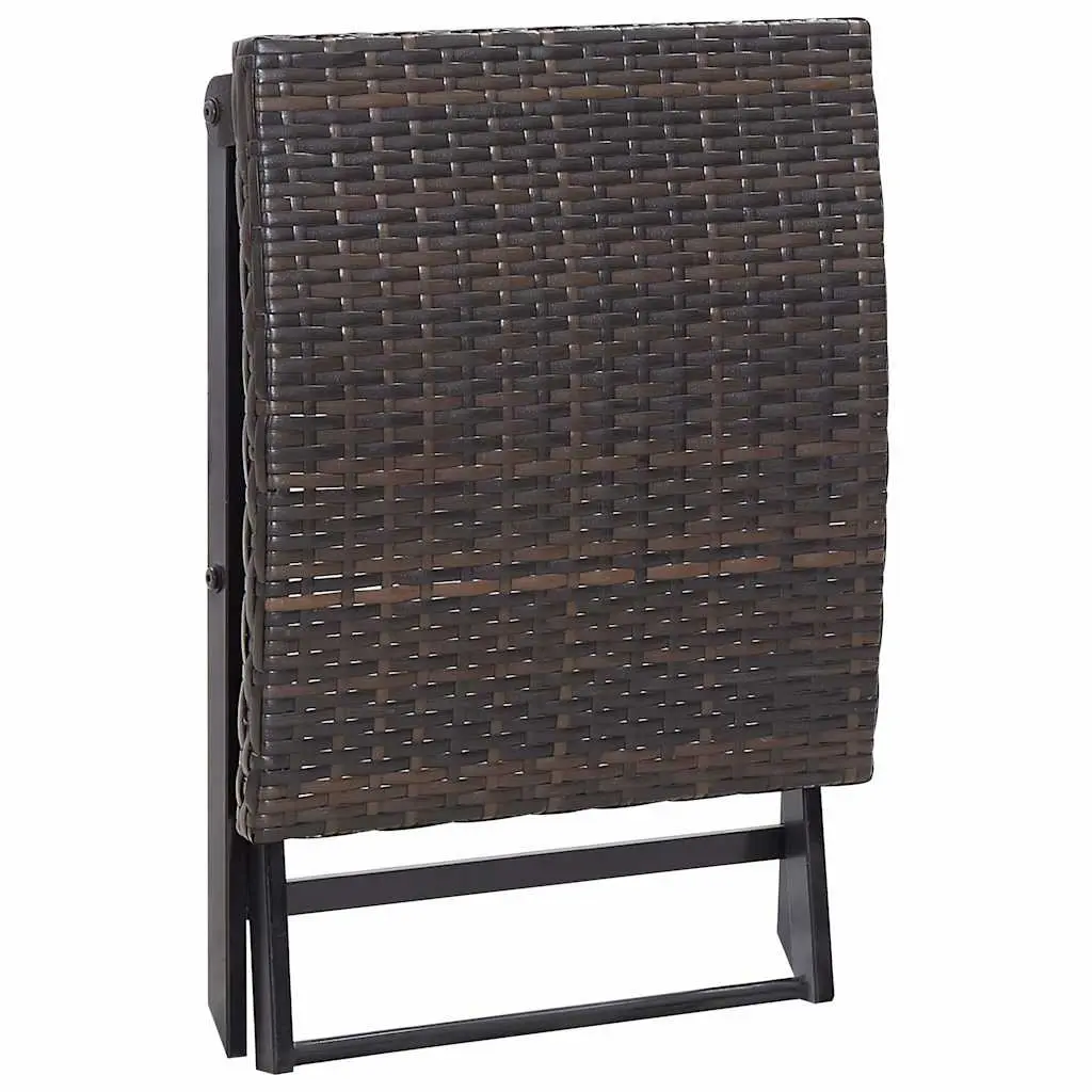 Folding Stool Lightweight Portable Brown PE Rattan Outdoor Garden