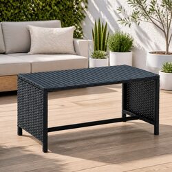 Poly Rattan Coffee Table - Outdoor Furniture 70x40x38 cm