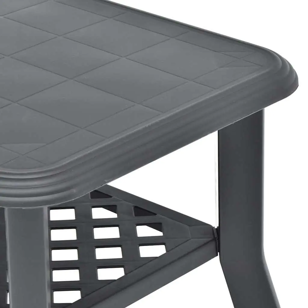 Coffee Table Lightweight Anthracite Outdoor Plastic with Storage Shelf