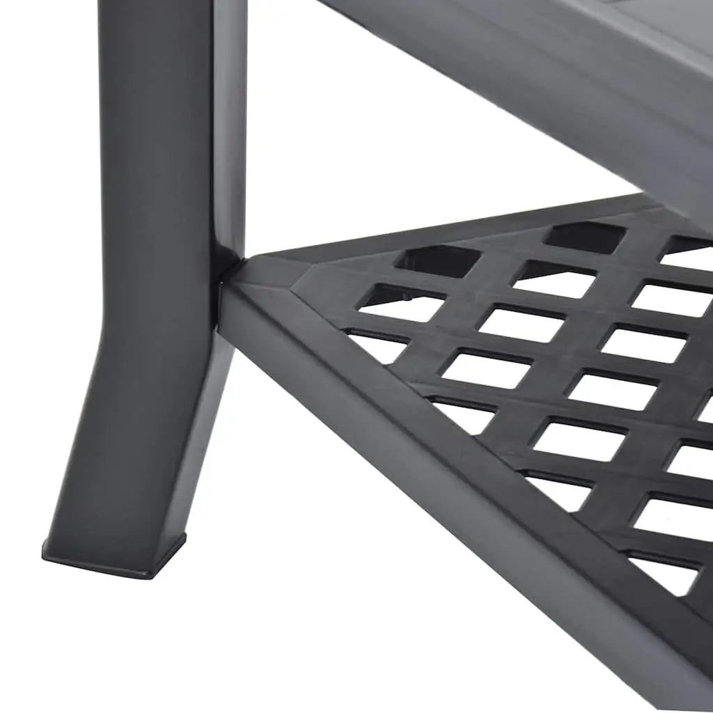 Coffee Table Lightweight Anthracite Outdoor Plastic with Storage Shelf