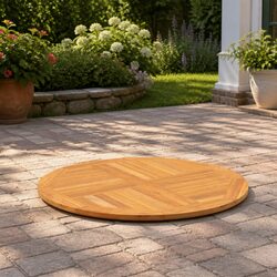 Round Teak Wood Table Top 90cm Diameter 2.5cm Thick
