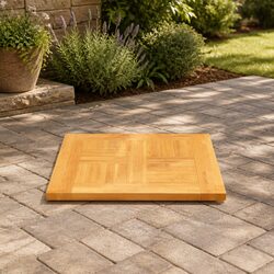 Brown Solid Teak Wood Tabletop 60x60cm Kitchen Surface