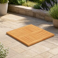 Square Solid Teak Wood Table Top 80x80cm Brown
