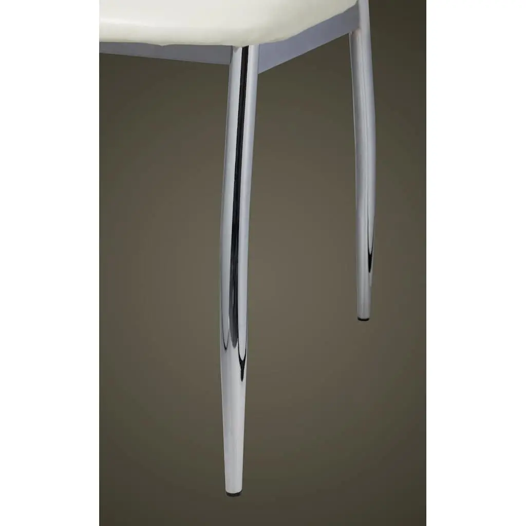 Ergonomic Dining Chairs White Faux Leather Set of 4 for Kitchen Room Seating