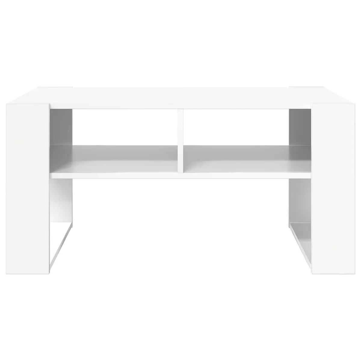 Coffee Table with Storage Rectangular 92 x 53 x 45 cm White Engineered Wood