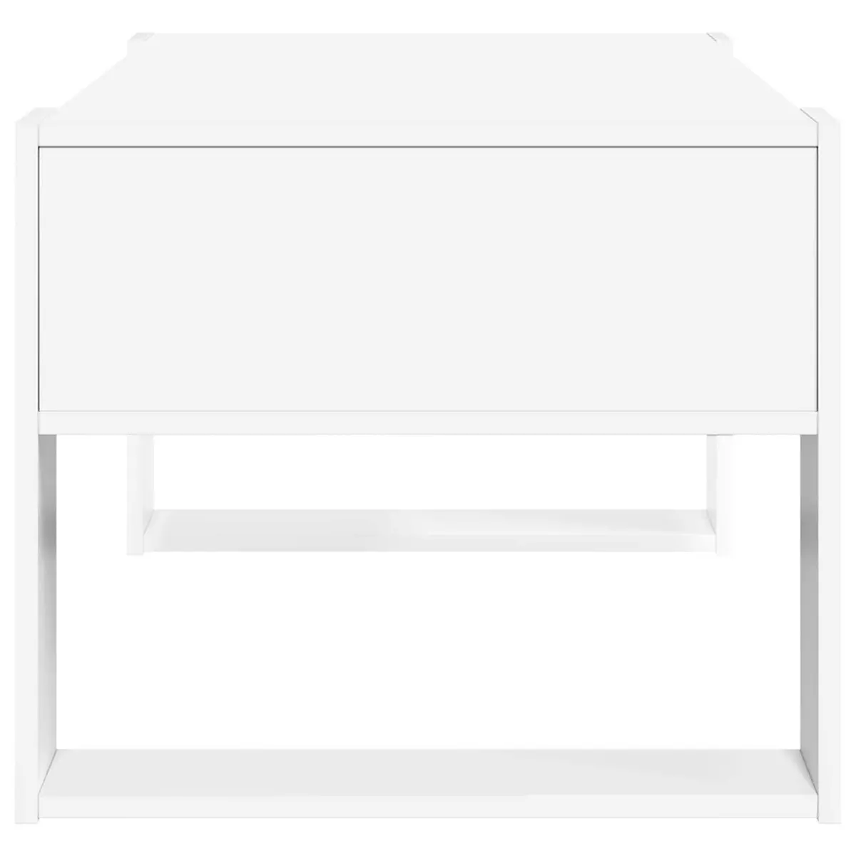 Coffee Table with Storage Rectangular 92 x 53 x 45 cm White Engineered Wood