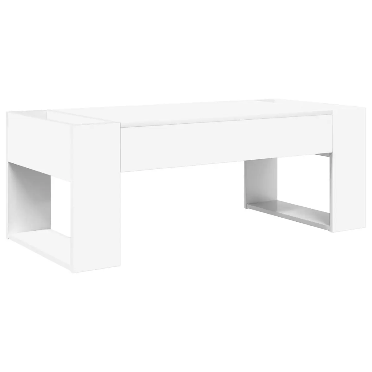 Coffee Table Rectangular Modern 110cm White Engineered Wood