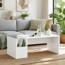 Rectangular Coffee Table in White for Indoor Use