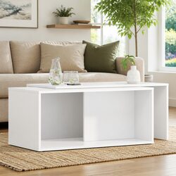 Rectangular Coffee Table Set in White - 2 Pieces