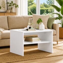Rectangular White Coffee Table for Living Room