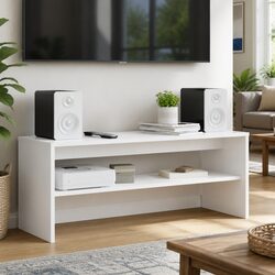 Engineered Wood White TV Cabinet for Efficient Storage