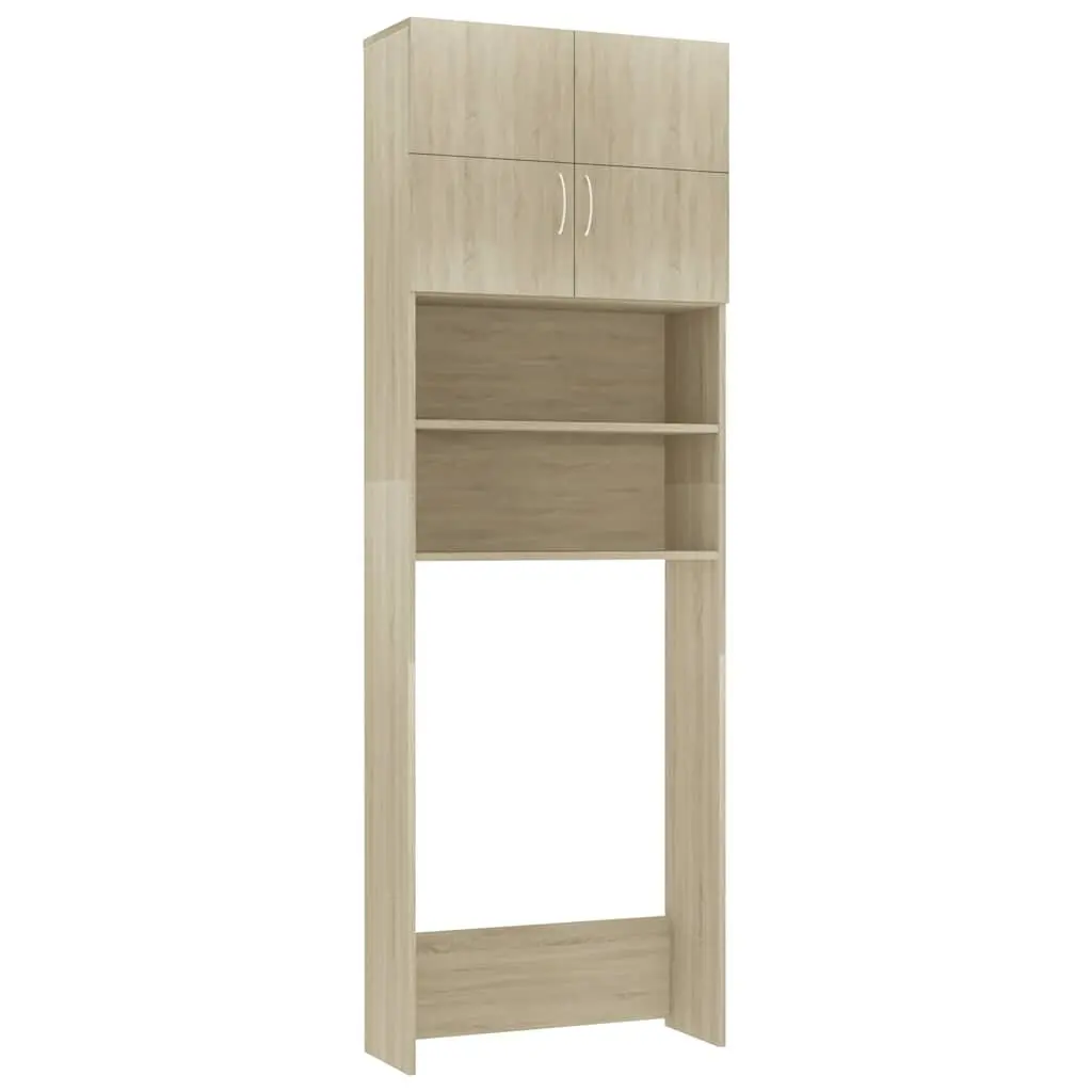 Washing Machine Cabinet Storage Organizer Sonoma Oak 64W x 25.5D x 190H cm
