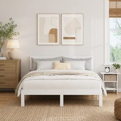 White Bedside Table Set: 2 Modern Nightstands with Drawers