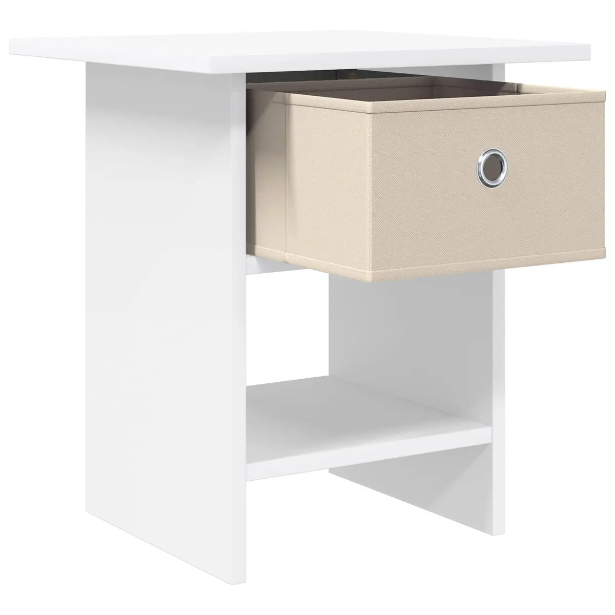 Bedside Table Compact Storage Drawer White 2 pcs