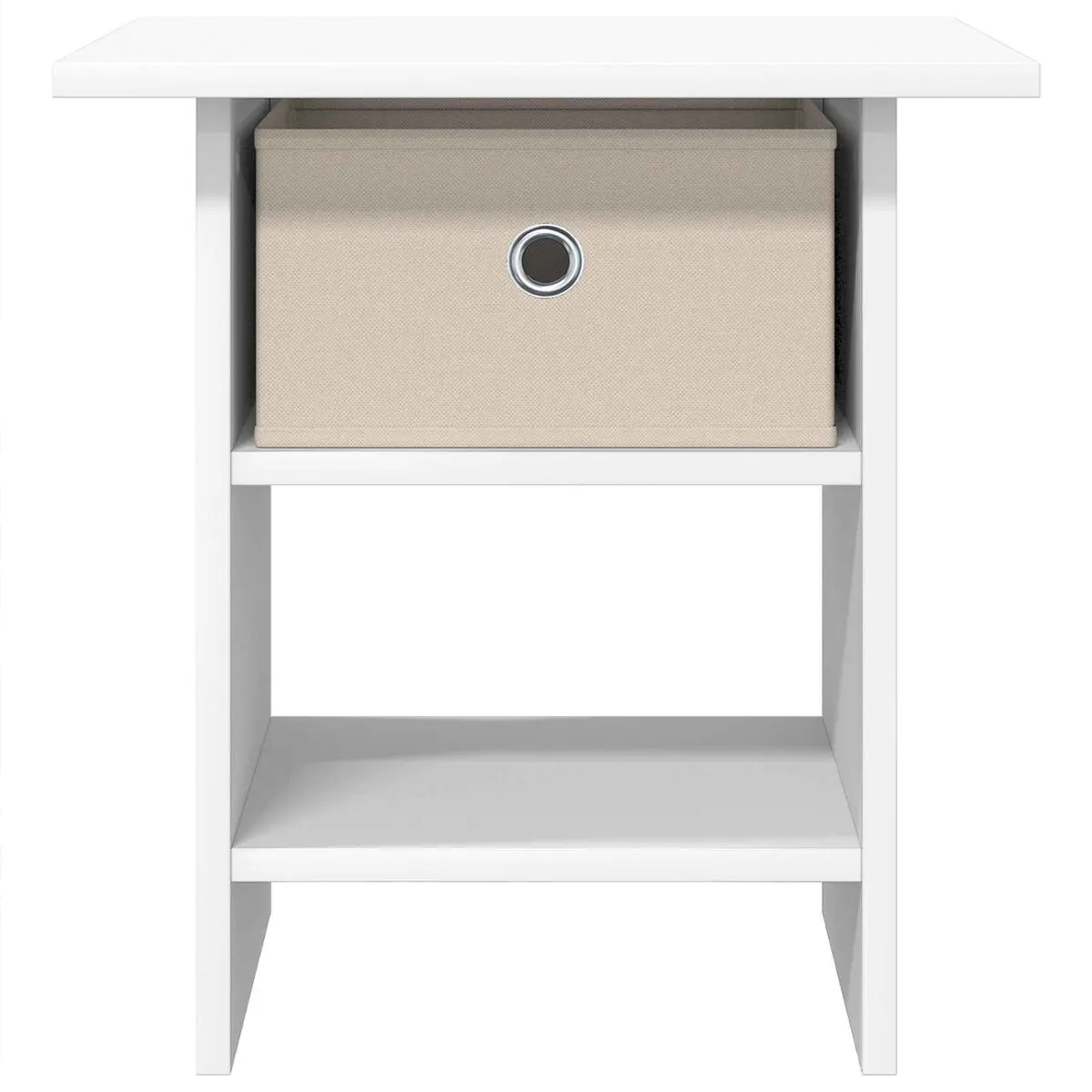 Bedside Table Compact Storage Drawer White 2 pcs