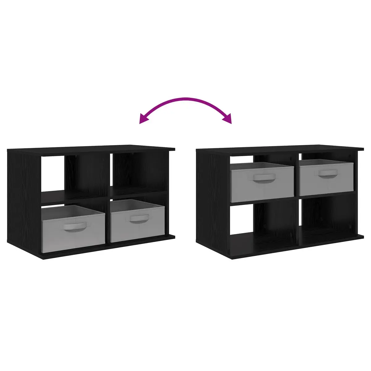 TV Stand Minimalist Storage Unit 79x40x48cm Black Oak