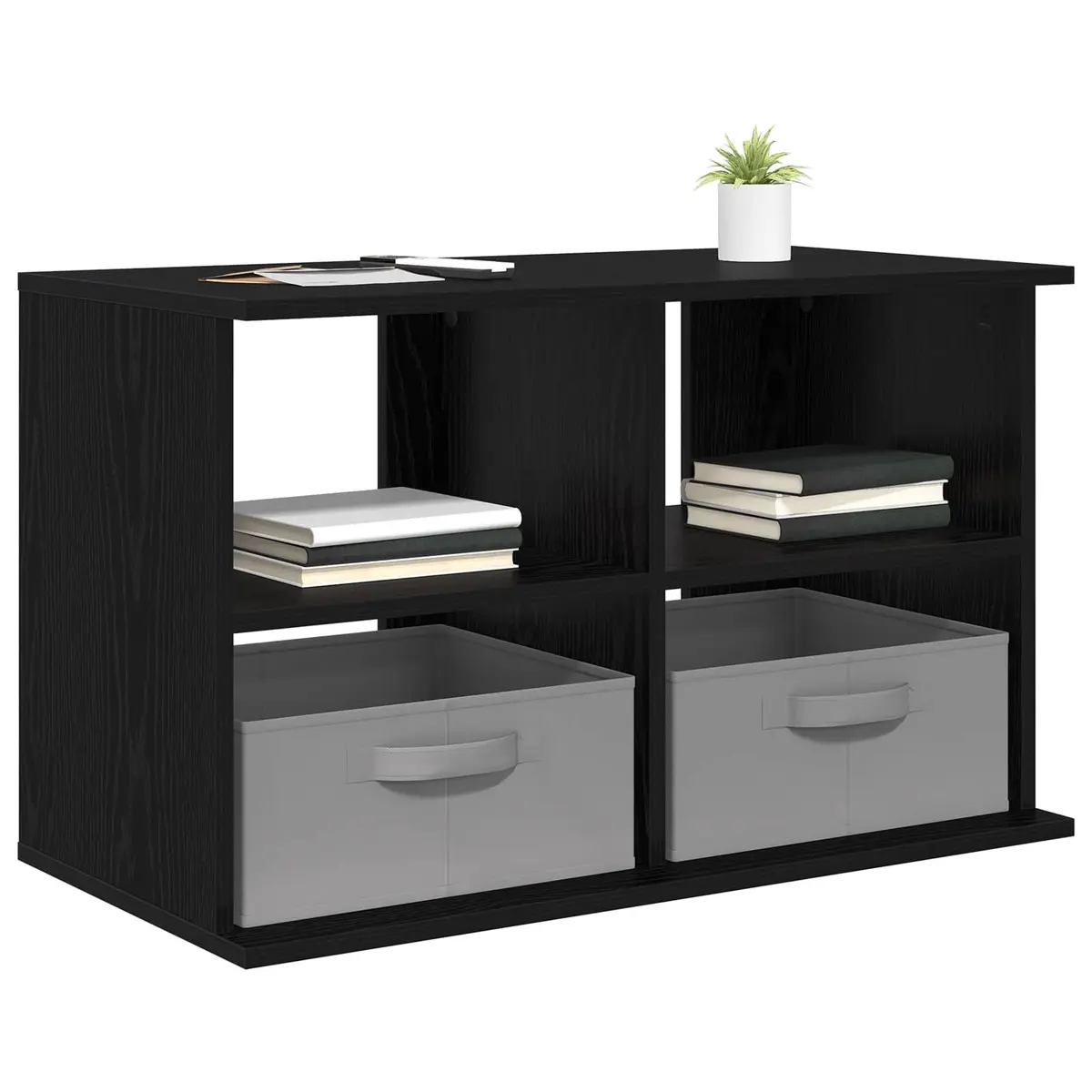TV Stand Minimalist Storage Unit 79x40x48cm Black Oak